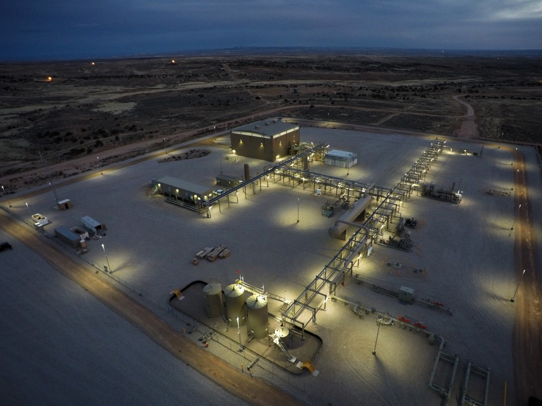 Midstream Facility at night